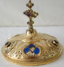 French Antique solid silver Gothic Ciborium